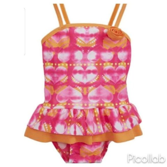 Mini Tangerine Infant 1 PC Pink Neon Heart Tutu - Picture 1 of 8